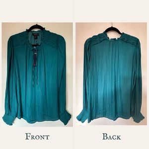 Long-Sleeved Teal Boho Style Top - Size XL - New with Tags!